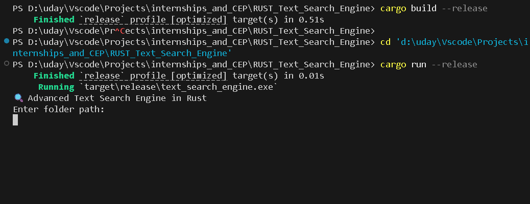 Advanced Text Search Engine in Rust